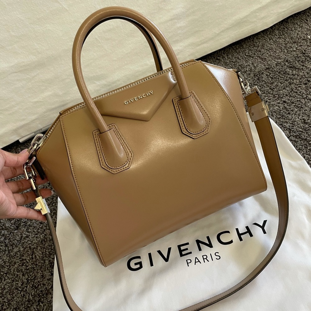 Givenchy Small Antigona Satchel in Dark Beige